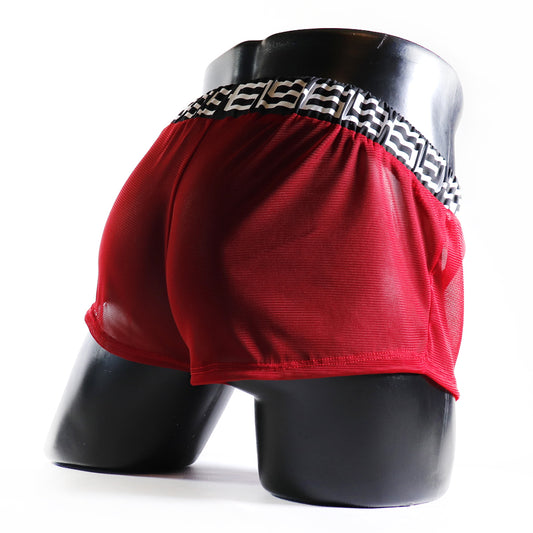 A - MINI - SHORT TRANSPARENT 69 – ROUGE