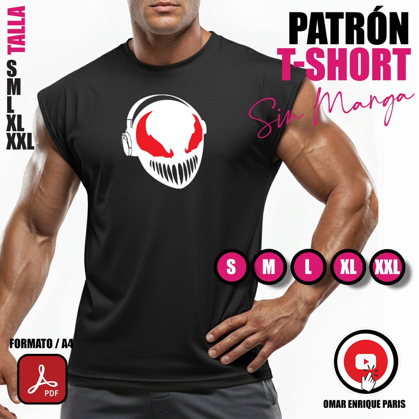 Patrón T-Shirt Sin Manga – PDF Descargable (Tallas S a XXL)