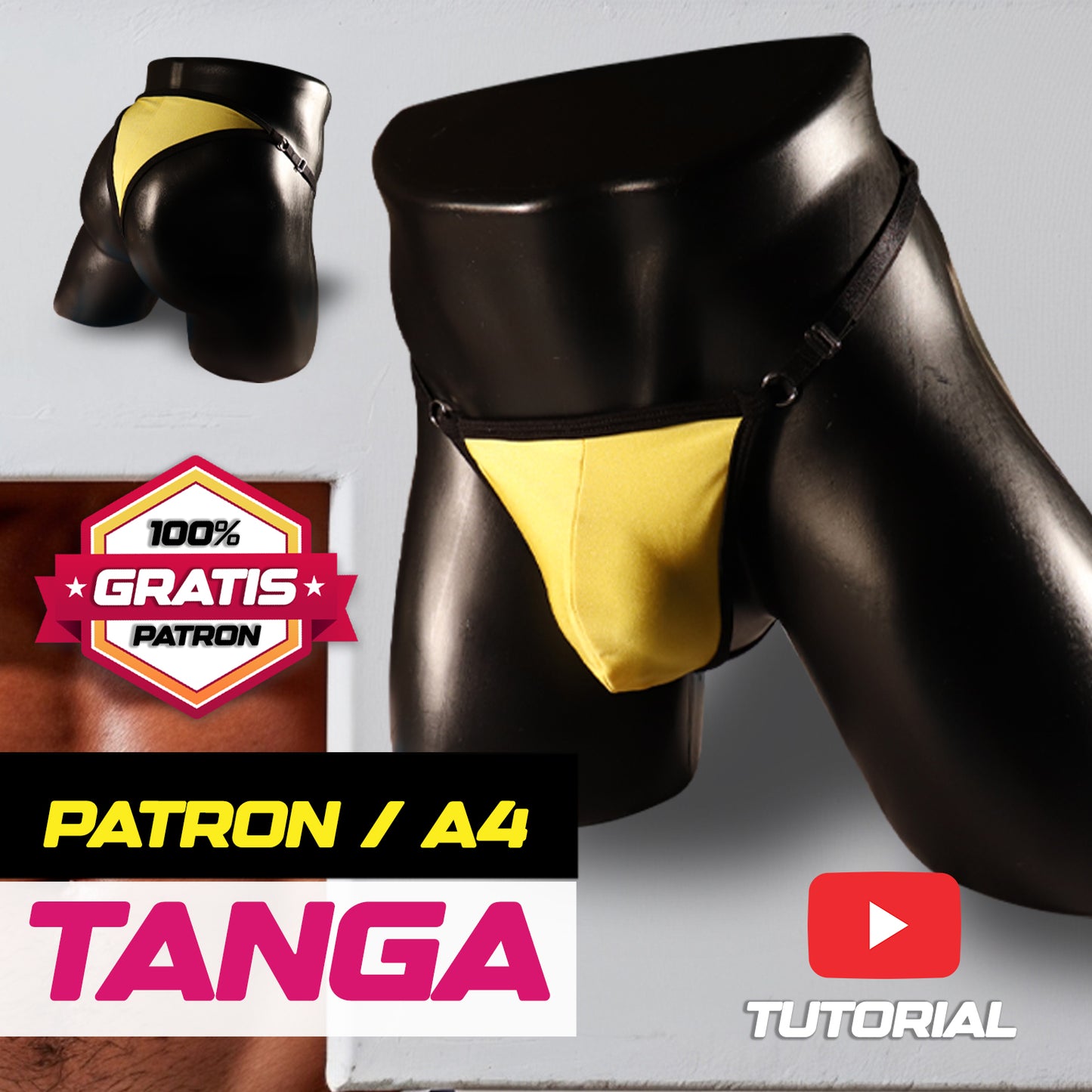 PATRÓN GRATIS – BIKINI PARA HOMBRE | PDF A4