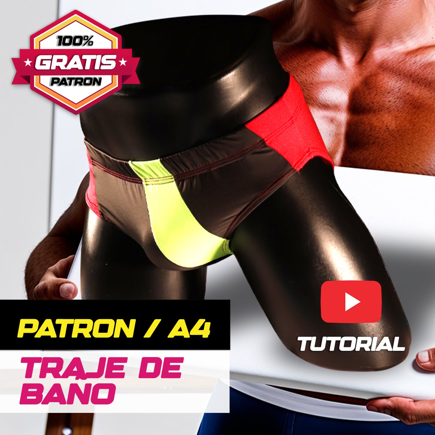 PATRÓN GRATIS – TRAJE DE BAÑO PARA HOMBRE | PDF A4