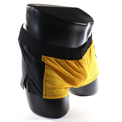 Mini - Short  -  Transparent – Noir - gris - blanc - jaune
Mini short de sport transparent noir avec design contrasté, créé par Omar Enrique Paris – mode masculine, vêtements sportifs et style audacieux.
Keywords: short sport homme, short transparent, mode masculine, Omar Enrique Paris