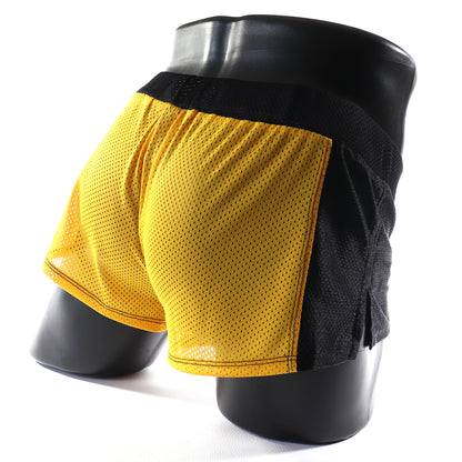 Mini - Short  -  Transparent – Noir - gris - blanc - jaune
Mini short de sport transparent noir avec design contrasté, créé par Omar Enrique Paris – mode masculine, vêtements sportifs et style audacieux.
Keywords: short sport homme, short transparent, mode masculine, Omar Enrique Paris