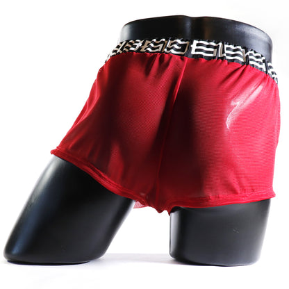 A - MINI - SHORT TRANSPARENT 69 – ROUGE