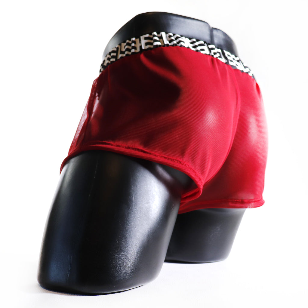 A - MINI - SHORT TRANSPARENT 69 – ROUGE
