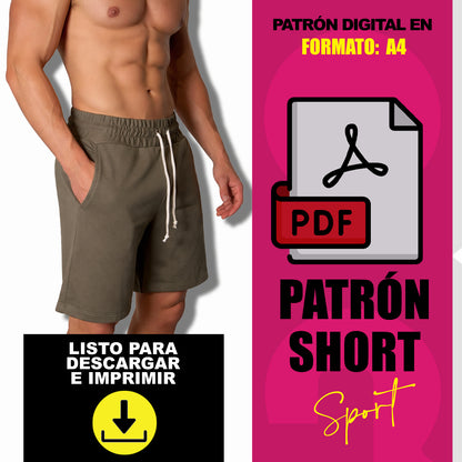 Patrón Short Deportivo – PDF Descargable (Tallas S a XXL)