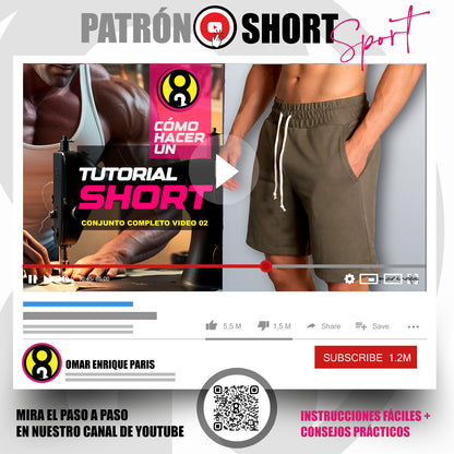 Patrón Short Deportivo – PDF Descargable (Tallas S a XXL)