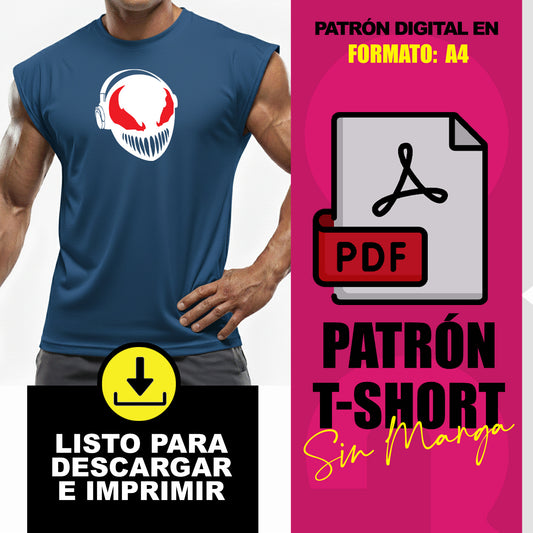 Patrón T-Shirt Sin Manga – PDF Descargable (Tallas S a XXL)
