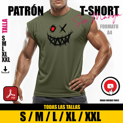 Patrón T-Shirt Sin Manga – PDF Descargable (Tallas S a XXL)