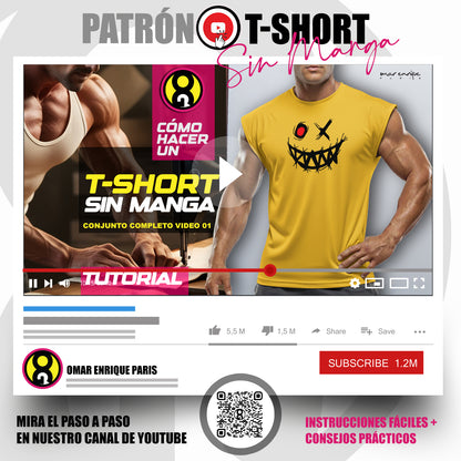 Patrón T-Shirt Sin Manga – PDF Descargable (Tallas S a XXL)