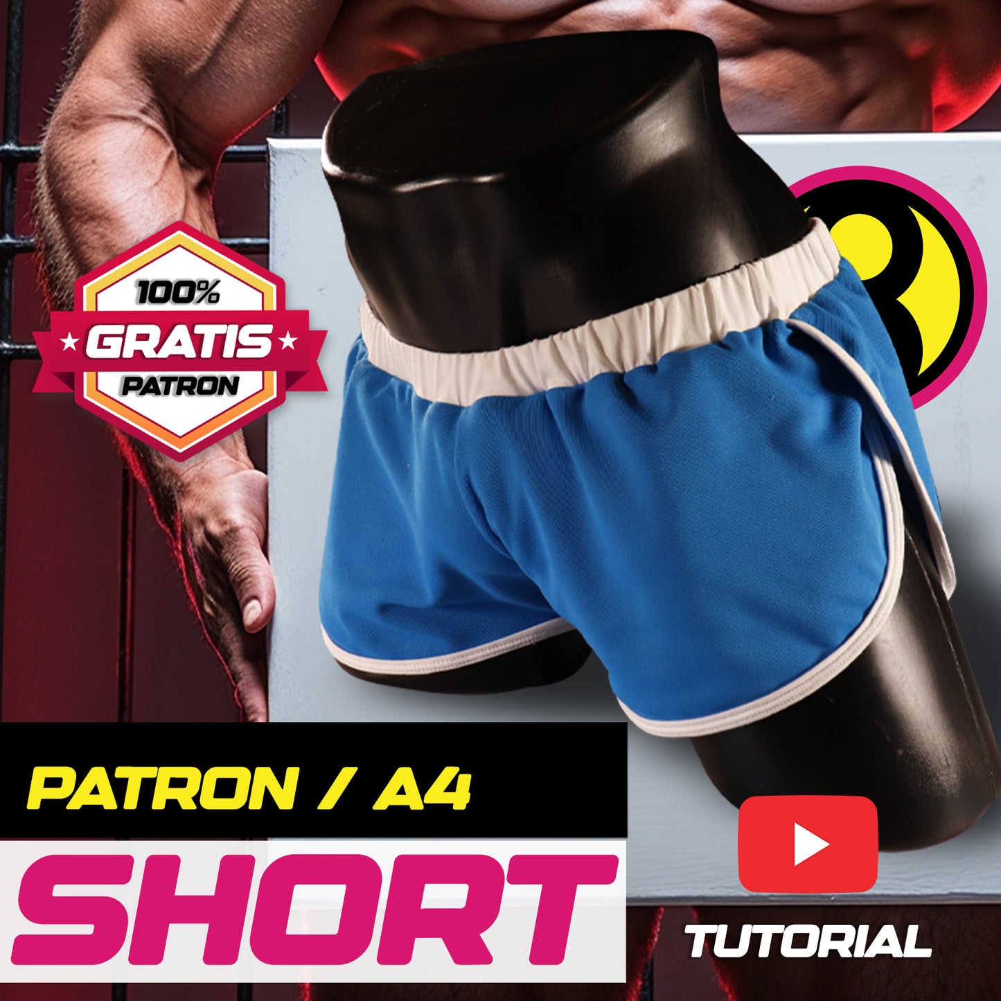 PATRÓN GRATIS – MINI SHORT CORTO CRUZADO CON JOCKSTRAP 🩳 | PDF A4