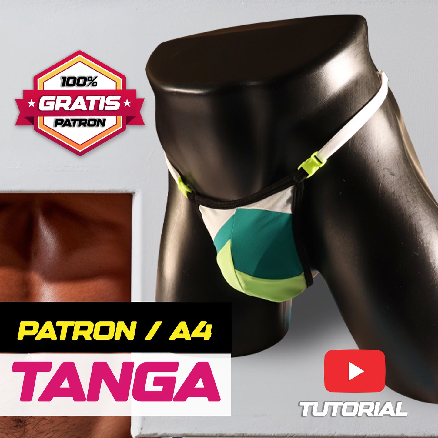 PATRÓN GRATIS – TANGA PARA HOMBRE | PDF A4