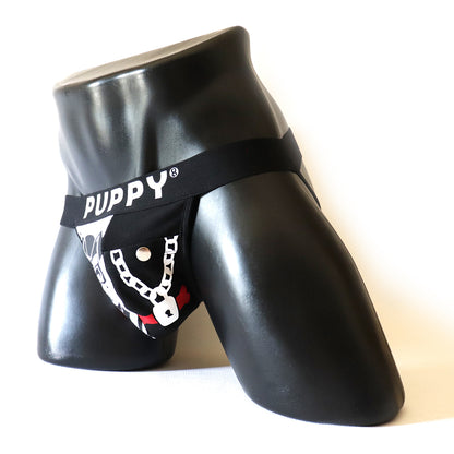 Jockstrap Puppy – Édition Spéciale
Jockstrap Puppy en coton élastique noir avec poche intégrée, conçu par Omar Enrique Paris – sous-vêtements masculins sportifs et fetish.
Keywords: jockstrap homme, jockstrap puppy, sous-vêtements fetish, Omar Enrique Paris