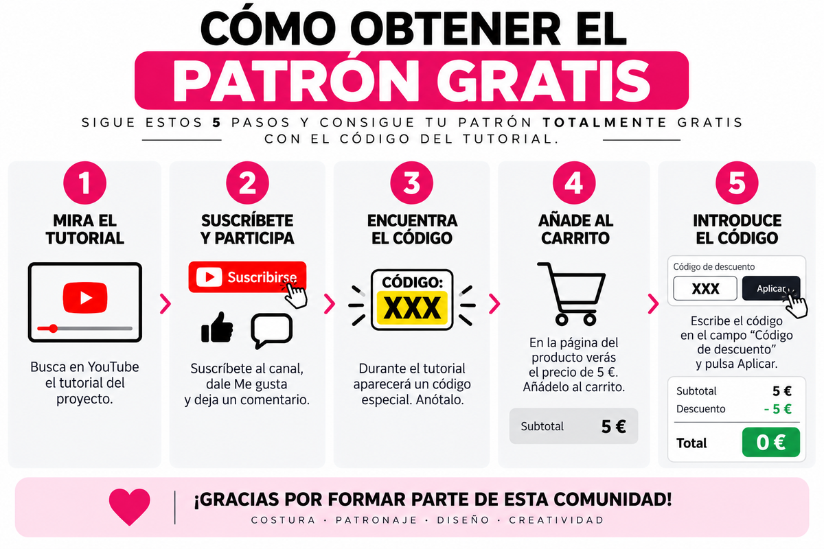 PATRÓN PDF CARTA Y A4 MINI BRAGA | GRATIS CON CÓDIGO