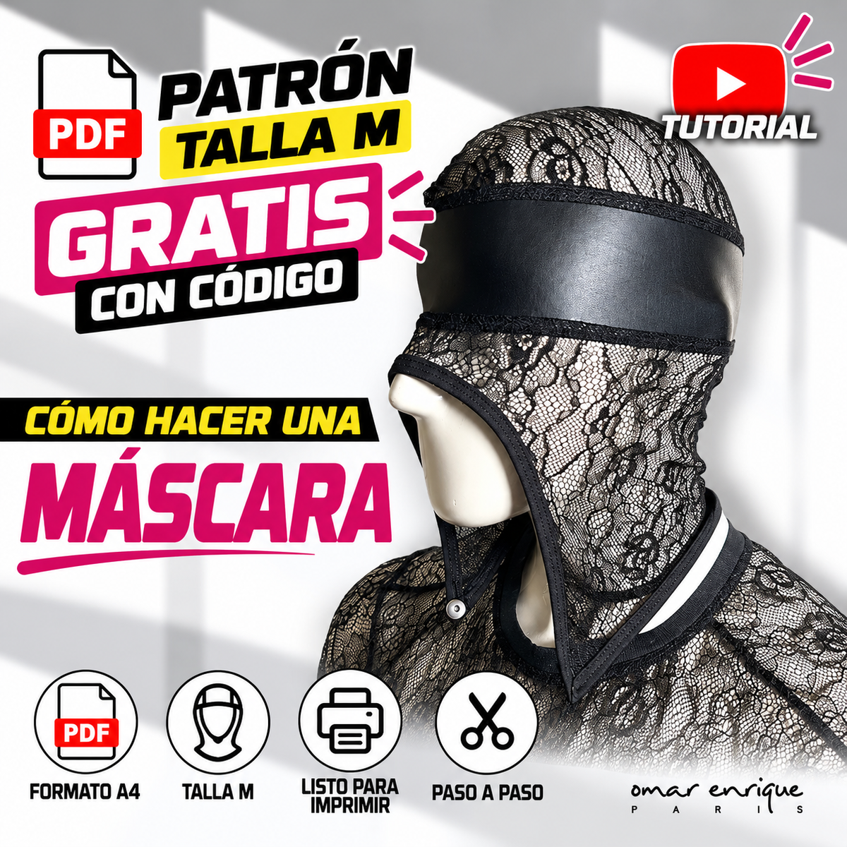 PATRÓN PDF A4 MÁSCARA | GRATIS CON CÓDIGO