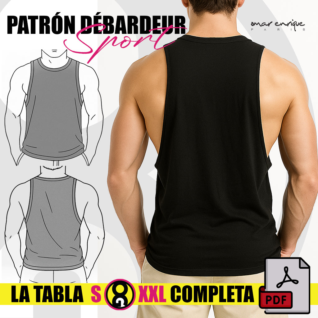 Patrón Débardeur Sport – PDF Descargable (Tallas XS a XXXL)