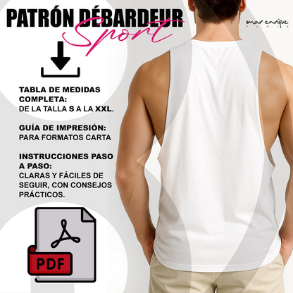 Patrón Débardeur Sport – PDF Descargable (Tallas XS a XXXL)