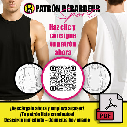 Patrón Débardeur Sport – PDF Descargable (Tallas XS a XXXL)