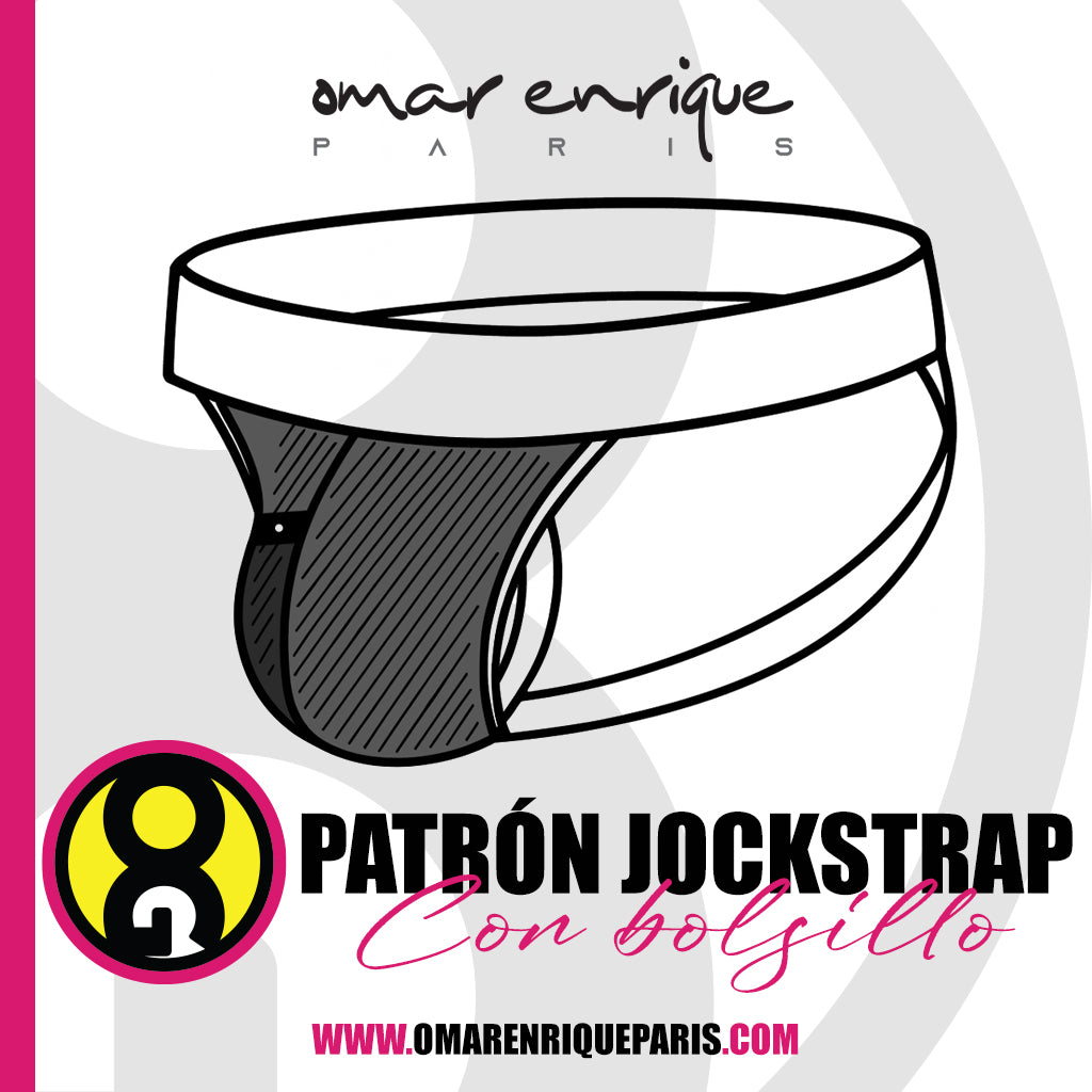 Patrón profesional de jockstrap con bolsillo en PDF de Omar Enrique Paris. Incluye tallas XS–XXXL, formatos A4 y Carta, e instrucciones básicas. Descarga inmediata y tutorial en YouTube para que confecciones tu propia prenda con estilo.